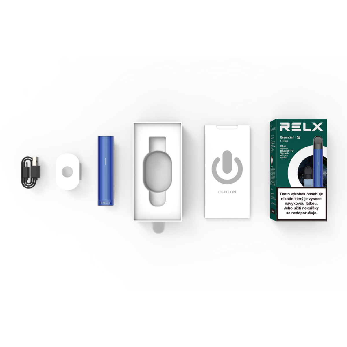 RELX Essential Starter Kit (modrý, borůvka) (Q)