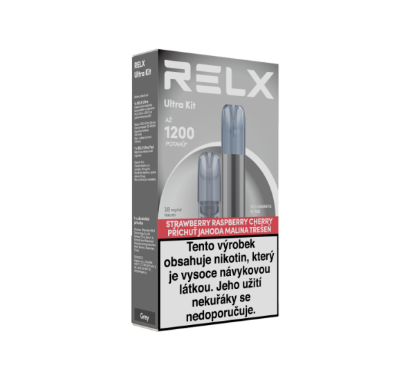 RELX Ultra Kit Grey + Pod Strawberry Raspberry Cherry 18 mg