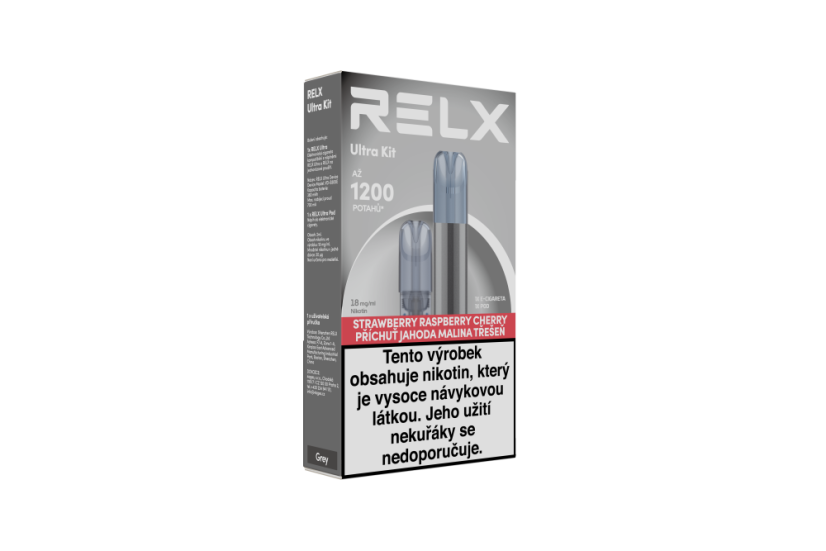 RELX Ultra Kit Grey + Pod Strawberry Raspberry Cherry 18 mg